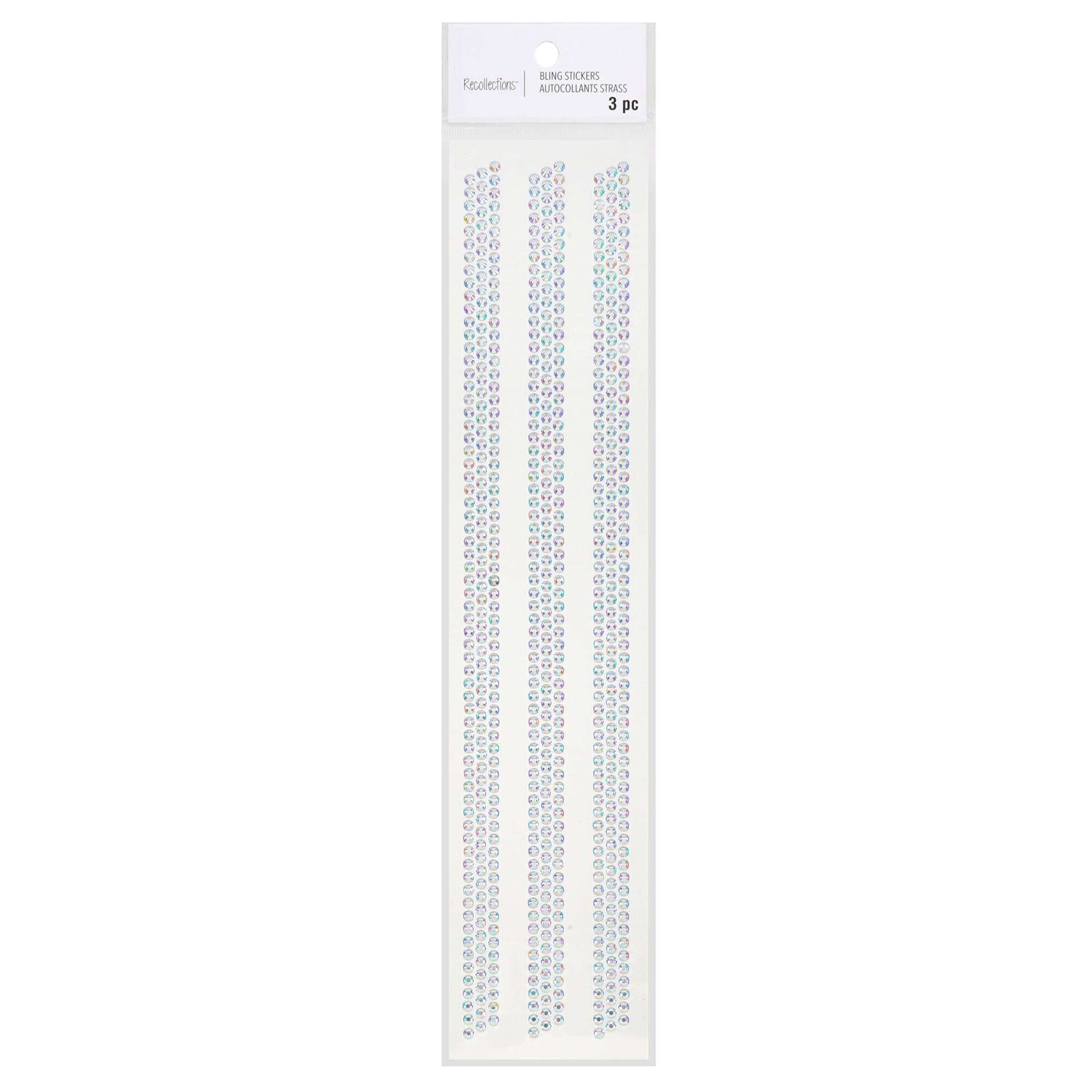 12 Packs: 3 ct. (36 total) Iridescent Clear Rhinestone Borders by Recollections™